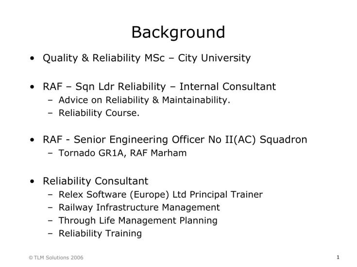 Importance of Reliability