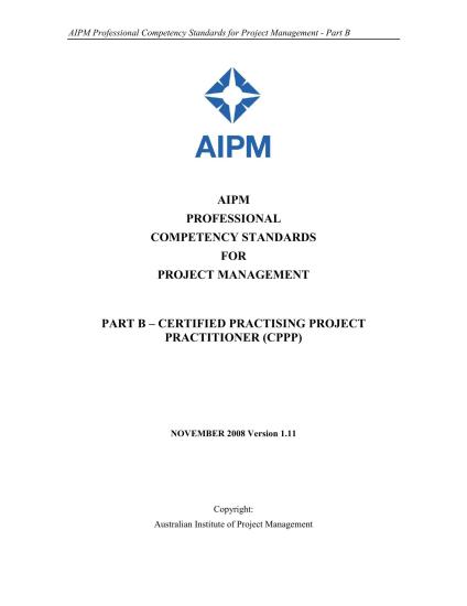 AIPM Professional Competency Standards: Project Practitioner