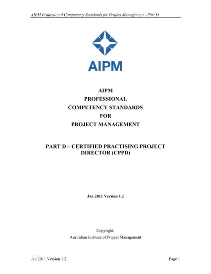 AIPM Professional Competency Standards: Project Director