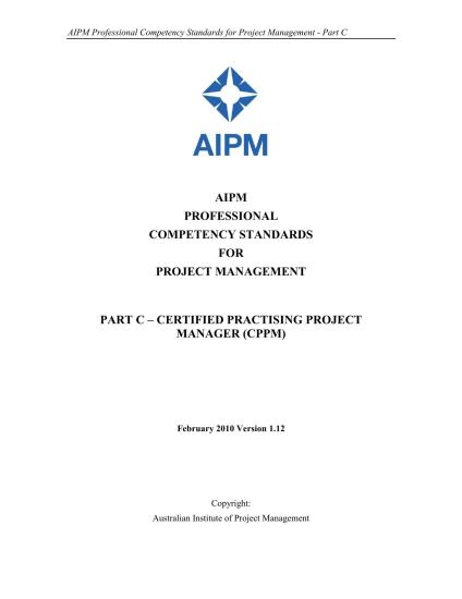 AIPM Professional Competency Standards: Project Manager