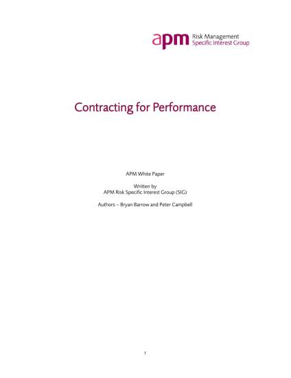 Contracting for Performance