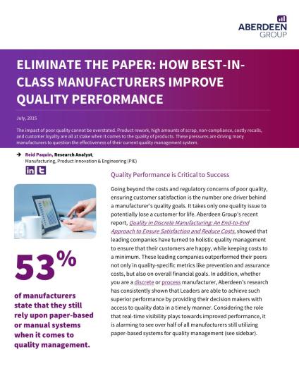 Paperless Quality Management