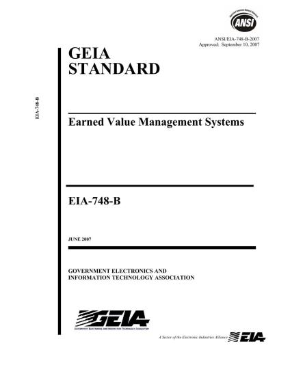 ANSI/EIA-748-B Earned Value Management Systems