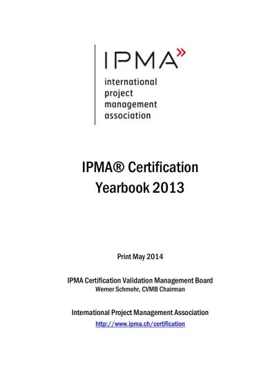 IPMA Certification Yearbook 2013