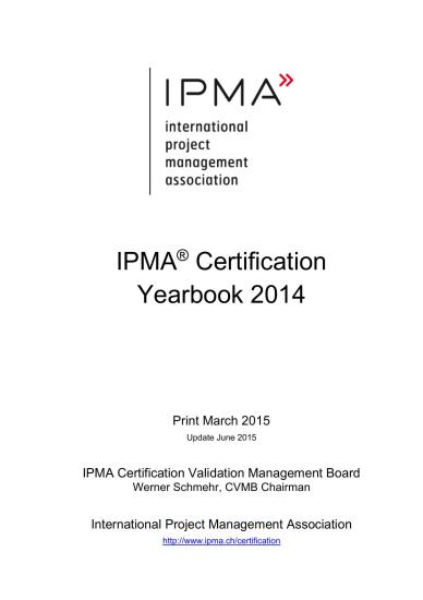 IPMA Certification Yearbook 2014