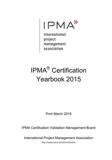 IPMA Certification Yearbook 2015