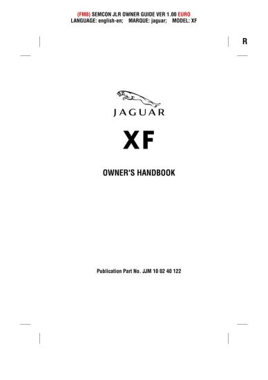 Jaguar XF Owners Handbook