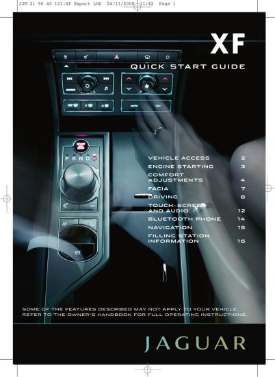 Jaguar XF Quick Start Guide