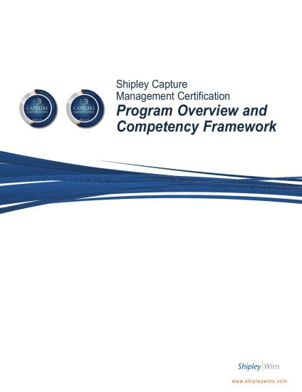 Shipley Capture Management Certification: Program Overview and Competency Framework